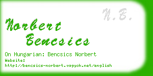 norbert bencsics business card